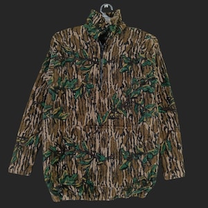 Vintage Bluebills Äkta Trädkamouflage Tröja Jacka Med Halv Dragkedja Liten Kamouflage Militärstil Jaktskog Mossy Oak T-shirt Storlek S bild 1