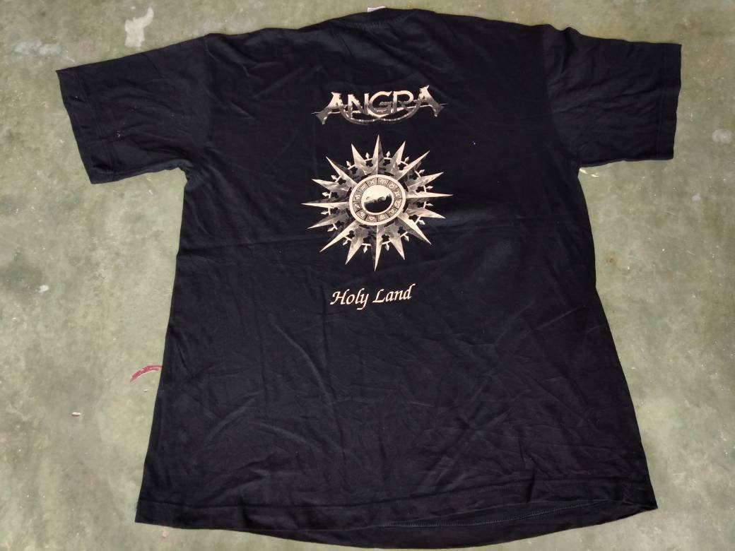 Vintage 90's Angra Brazilian Metal Band Holy Land Your Band Black