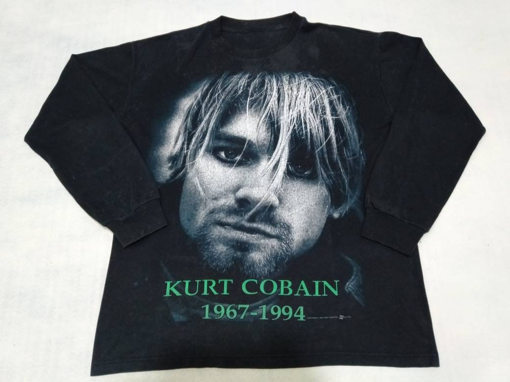 Vintage 90's Kurt Cobain Nirvana Vocalist Black Large T Shirt