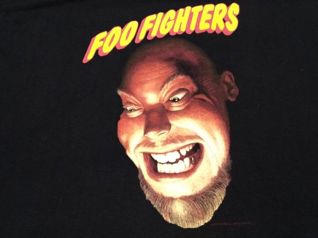 Vintage 90's Foo Fighters American Rock Band Black Xlarge T Shirt
