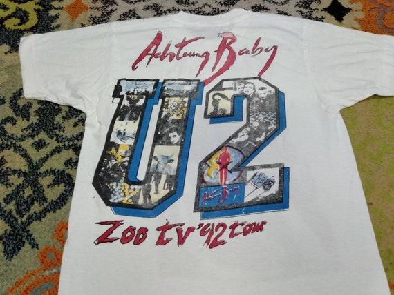 Vintage 90's U2 Irish Rock Band Alternative Indie White Large T