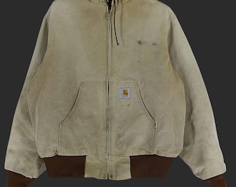 Vintage 90s Y2k Carhartt J140 Chestnut Brown Duck Canvas Active
