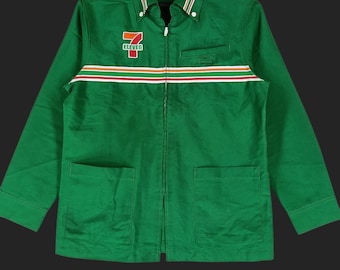 Vintage Seven Eleven Green Workwear Medium Shirt Uniform 7E Work