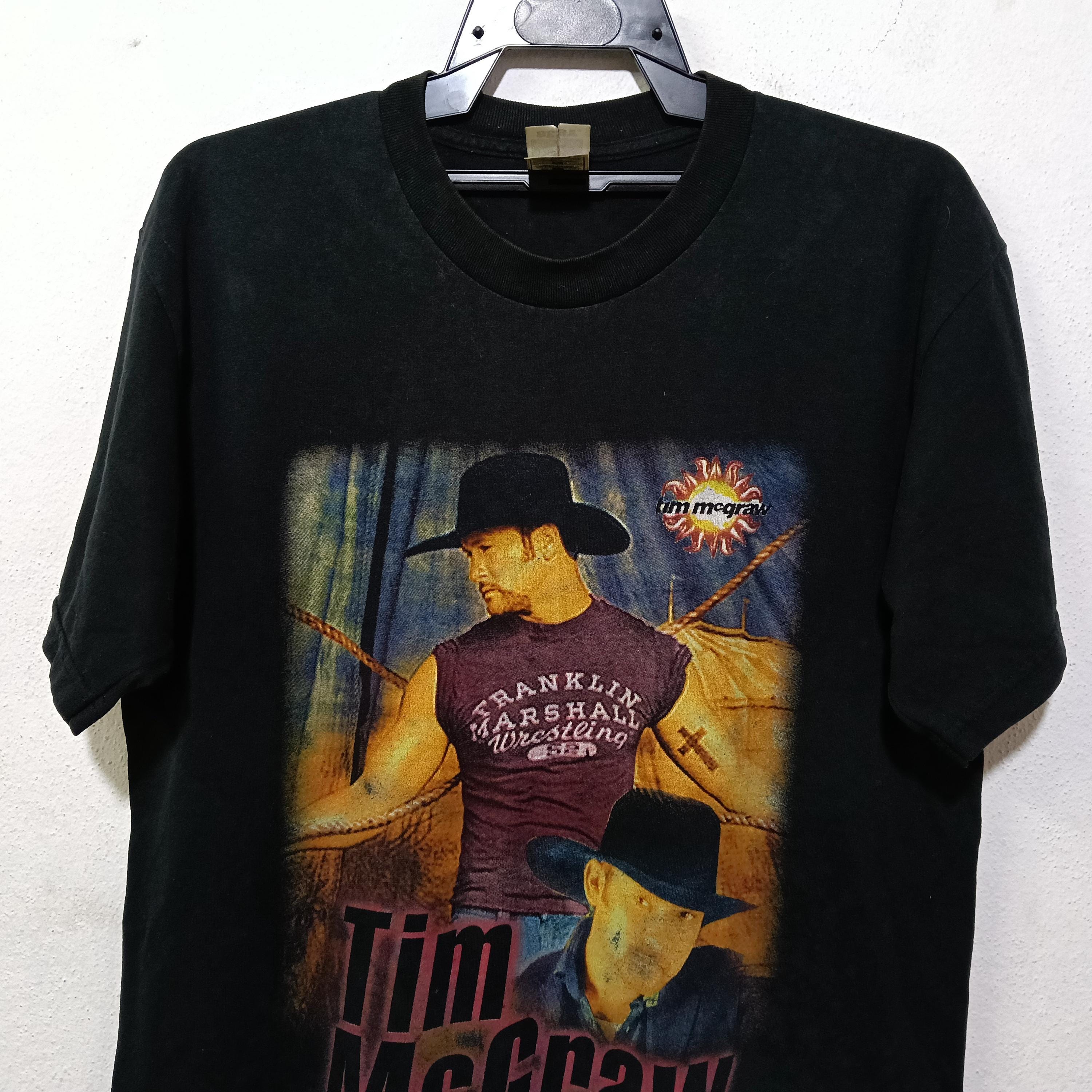 Vintage Y2K Tim Mcgraw American Country Singer Black Large T Shirt