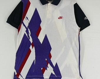 Vintage 90's Nike Swoosh Challenge Court Polo Shirt Small Nike