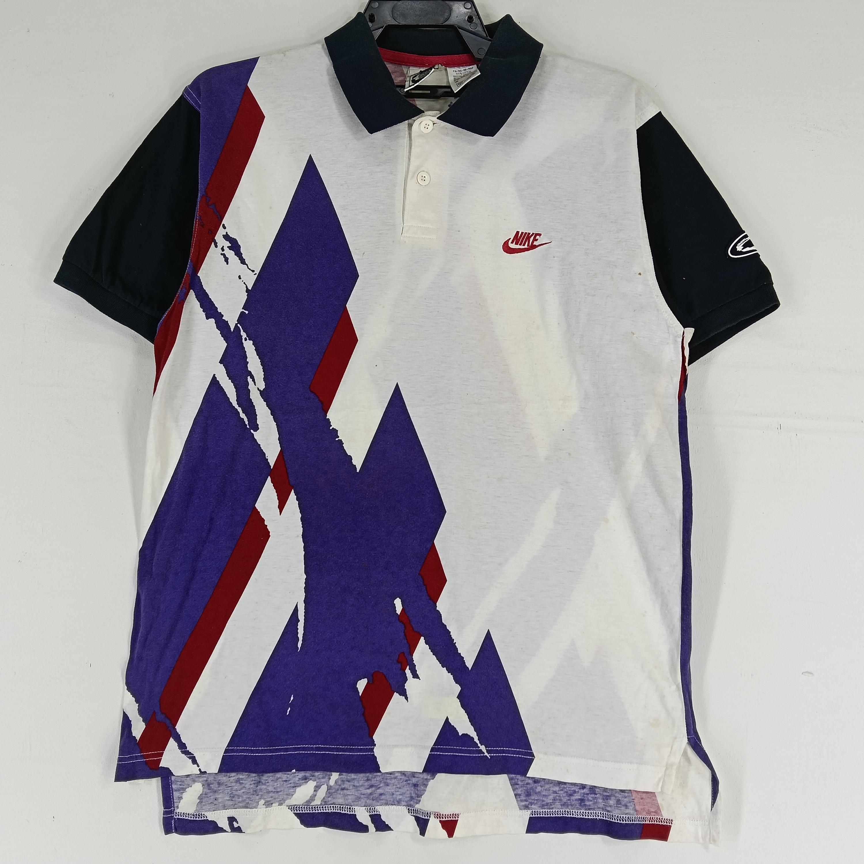 Vintage 90's Nike Swoosh Challenge Court Polo Shirt Small Nike