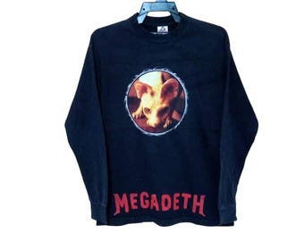 メガデスTシャツ、ヴィンテージレアな色褪せた黒Tシャツ、スラッシュ