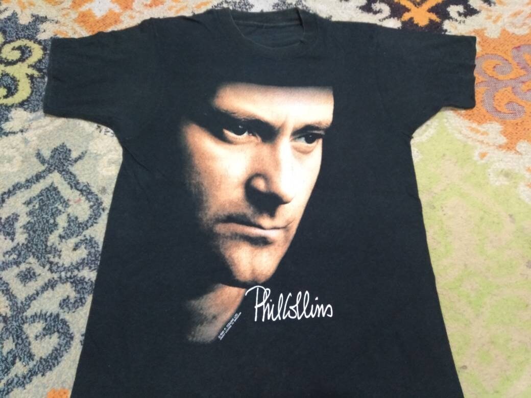 Vintage 90's Phil Collins English Drummer Singer Songwriter Black
