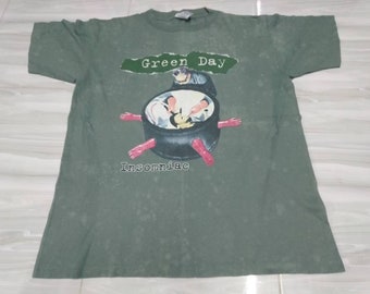 Vintage 90's Green Day Band Rock Punk Green Xlarge Insomniac Tour