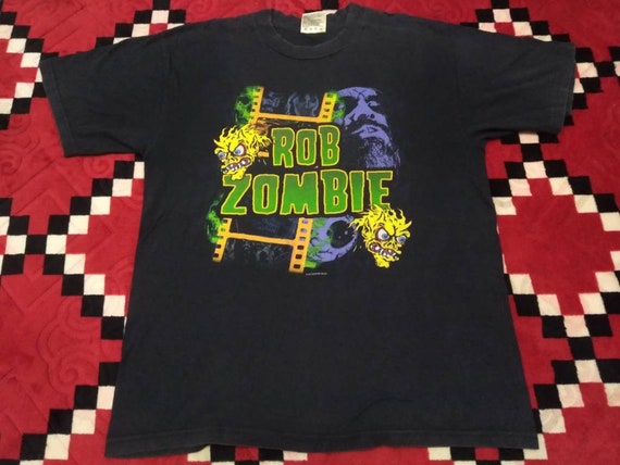 ROB ZOMBIE vintage band tee shirt 墨黒 Vintage Rob Zombie Spook Show Black Double Sided Concert T