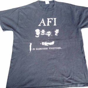 Vintage AFI American Rock Band Large Black T Shirt In Darkness Together Tour Genre Punk Rock Hardcore Punk Emo Gothic Rock Horror  Size L