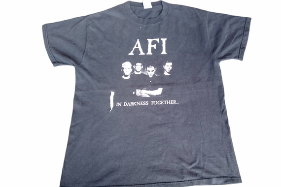 Vintage AFI American Rock Band Large Black T Shirt in Darkness