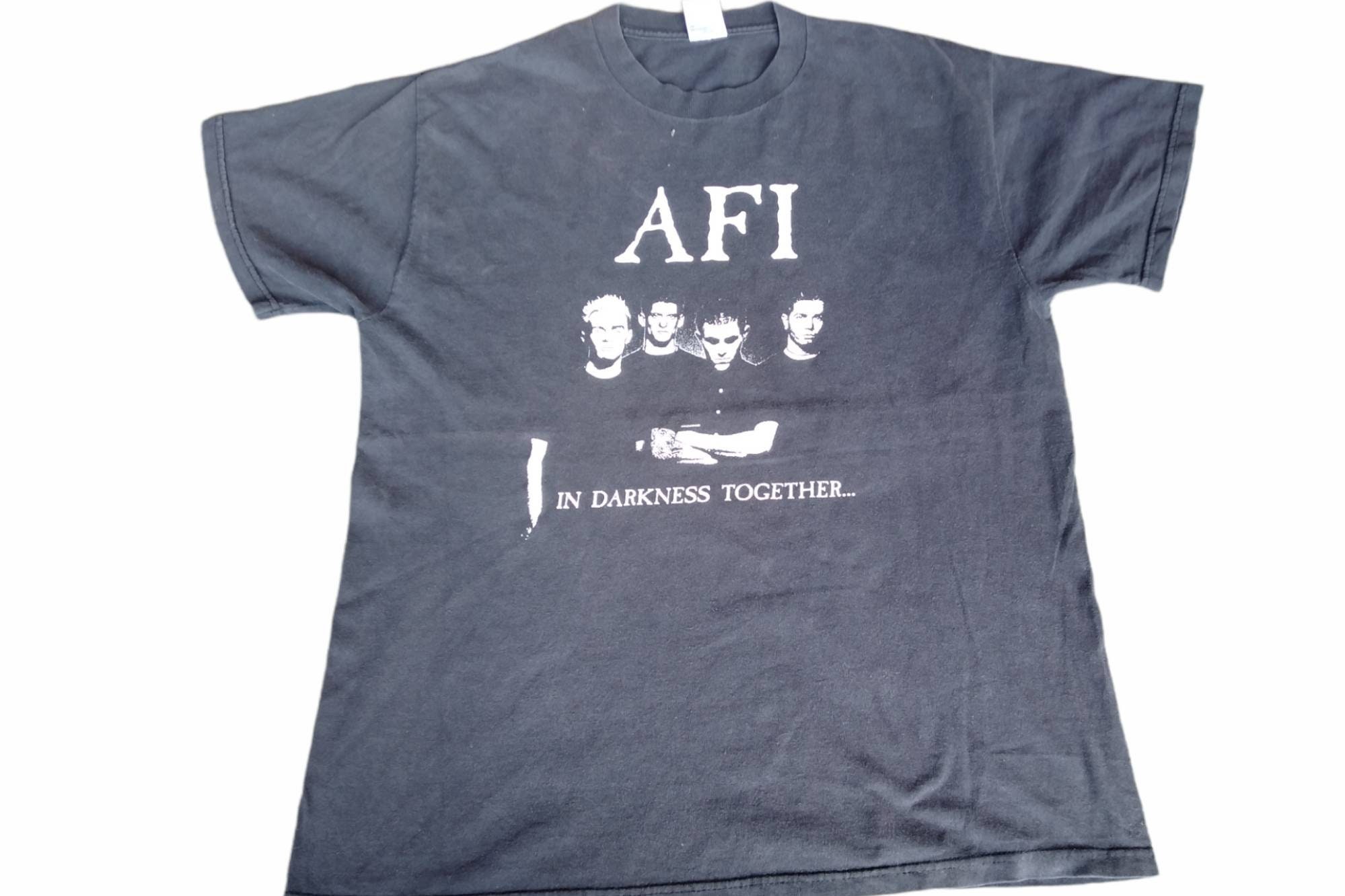 Vintage AFI American Rock Band Large Black T Shirt in Darkness