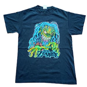Vintage Rob Zombie American Singer Songwriter Record Producer Film Maker Medium Black T Shirt Genre Music Heavy Metal Hard Rock Size M