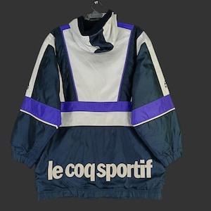 Vintage 90s Le Coq Sportif Windbreaker Jacket Medium - Large Le Coq Sportif France Multicolor Zipper Track Top Casual Wear Hoodie Size M- L