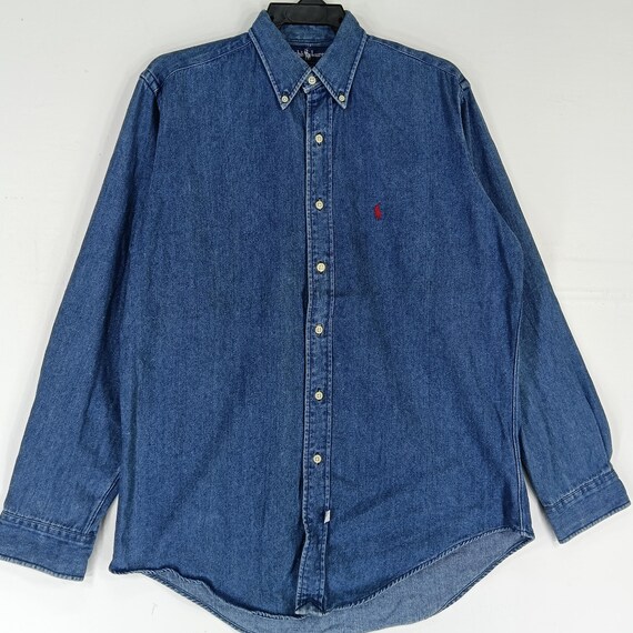 Vintage Polo Country Ralph Lauren Jeans Shirt Medium 90s Polo Pony