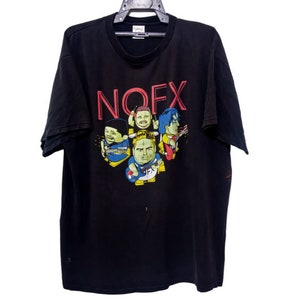 Vintage NOFX Punk Band Black Xlarge T Shirt Nofx Band Genre Punk Music Concert Shirt Tees Size XL