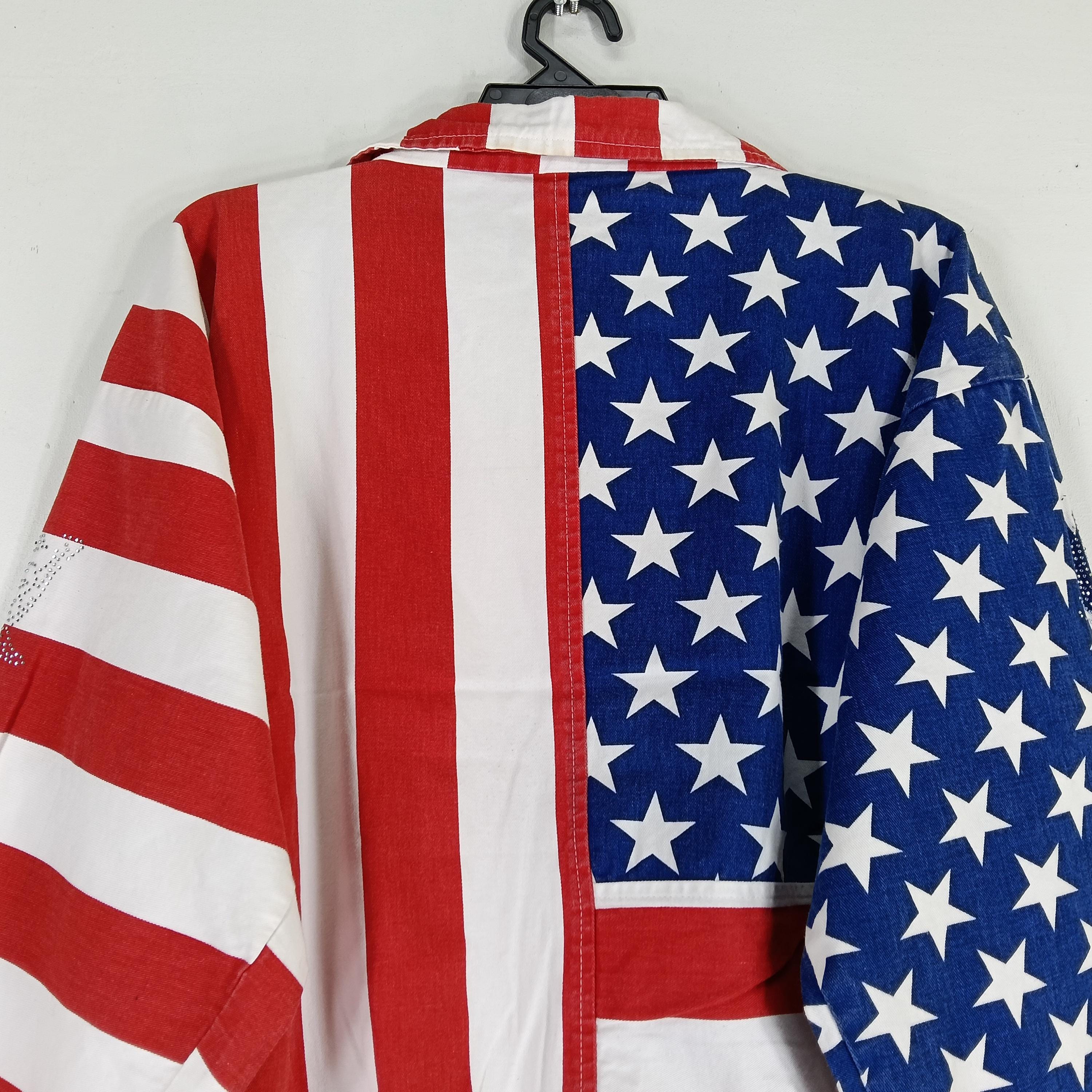 Vintage 90's American Flag Jacket Overprint Large American Flag