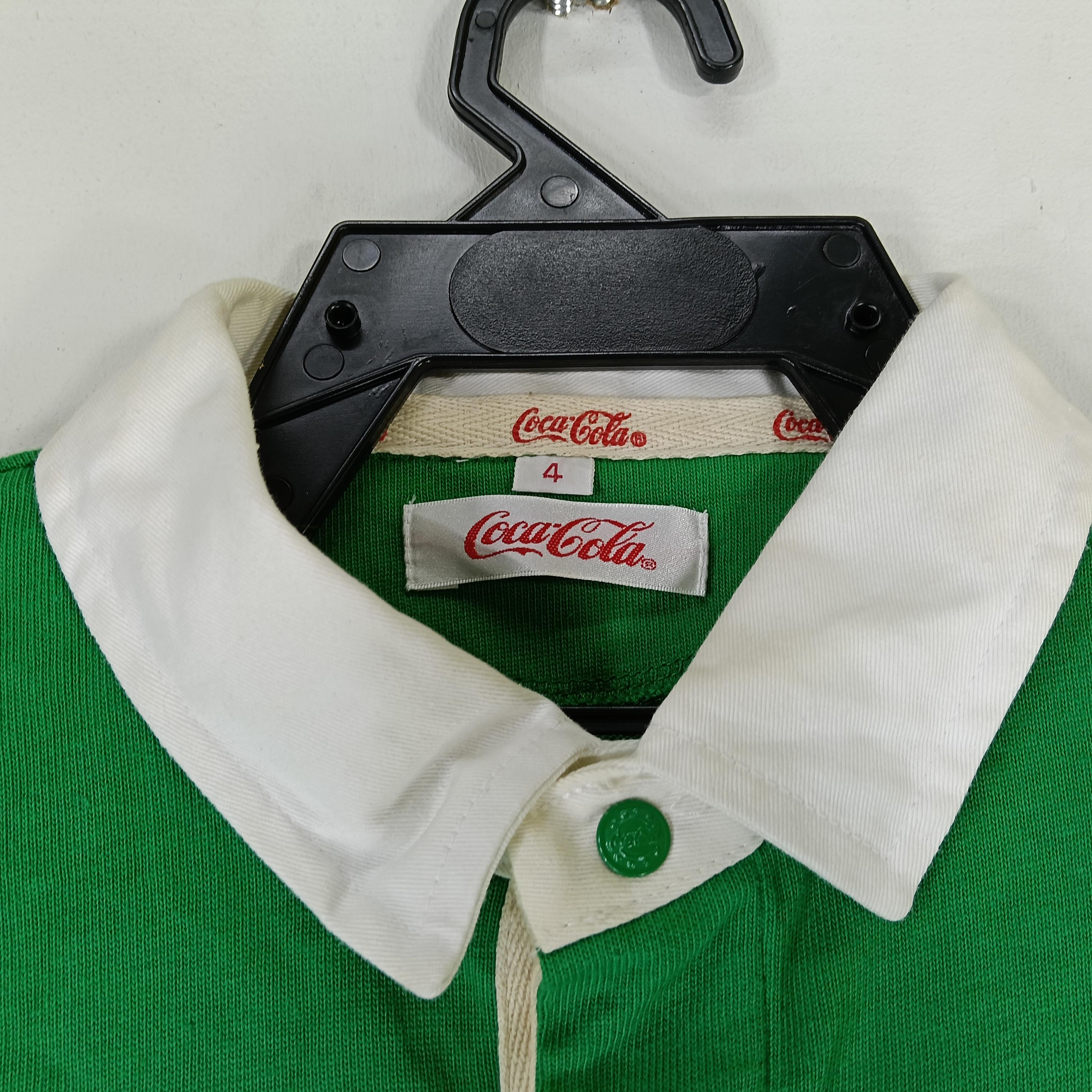 Vintage 1990 Coca Cola Rugby Green White Multicolor Shirt Medium
