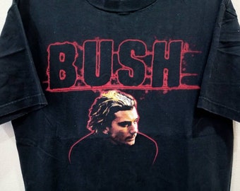 Vintage 90's Bush English Rock Band Black Large T Shirt Bush Band