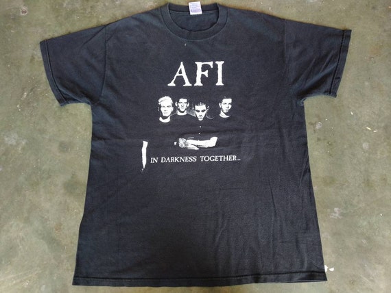 Vintage AFI American Rock Band Large Black T Shirt in Darkness