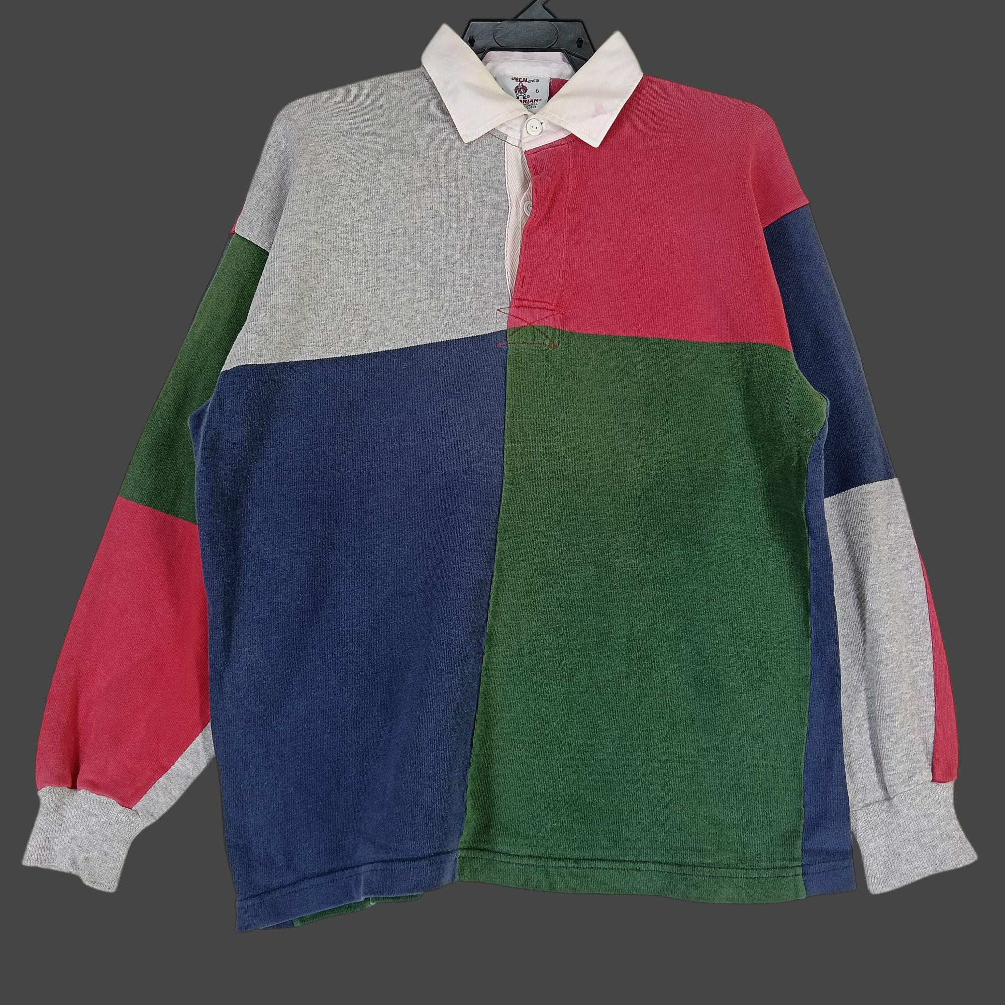 Vintage 90's Barbarian Color Block Rugby Polo Shirt Large Rugby