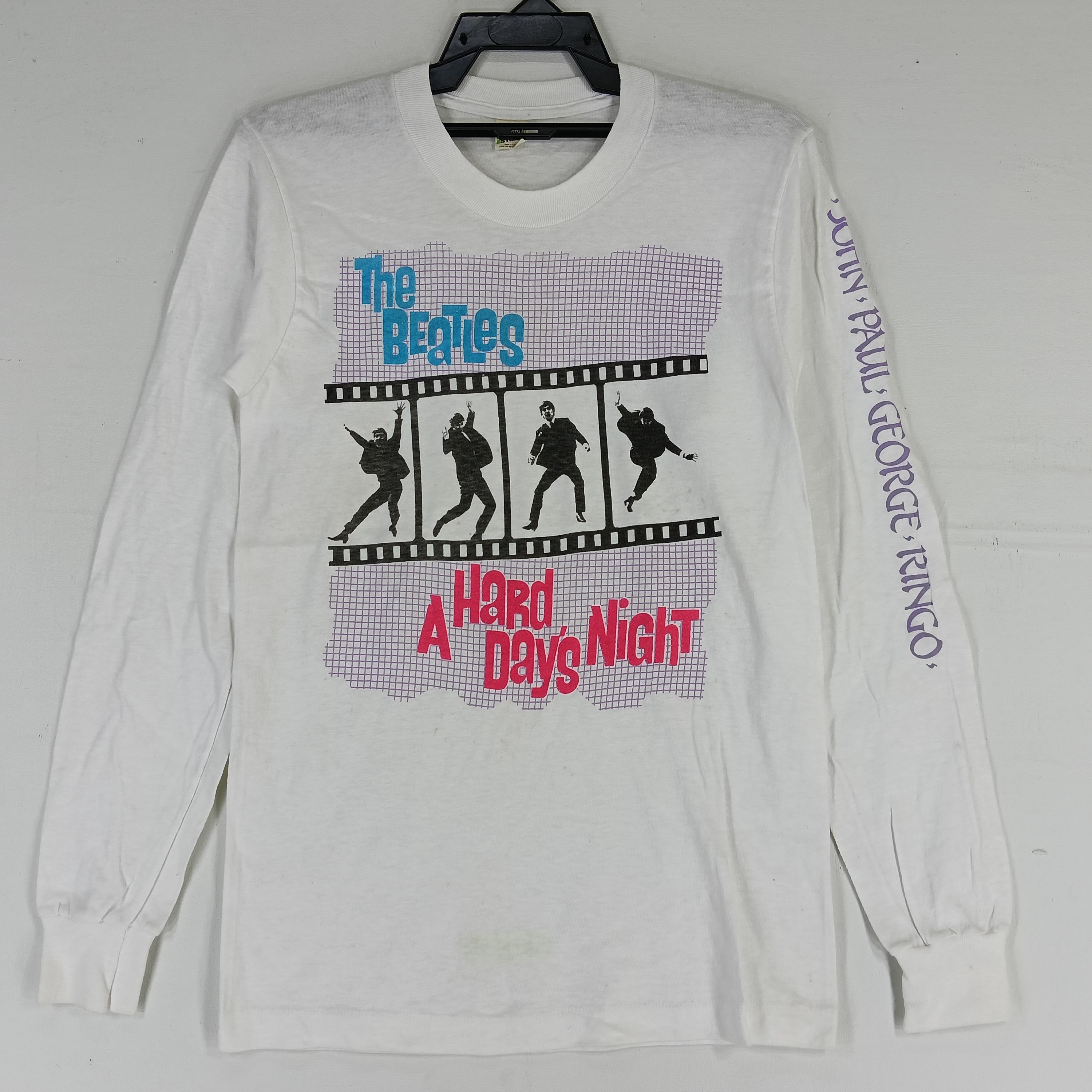 Vintage 80's the Beatles Band White Small T Shirt the Beatles Long