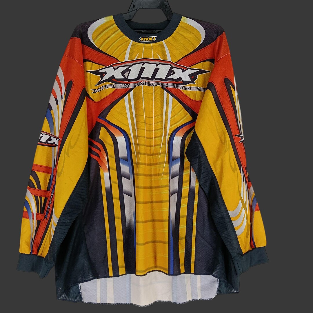 90s00s PUFFY T 希少色イエロー S 相当 MADE IN USA Vintage 90's XMX Racing Team Motocross Orange Jersey Large