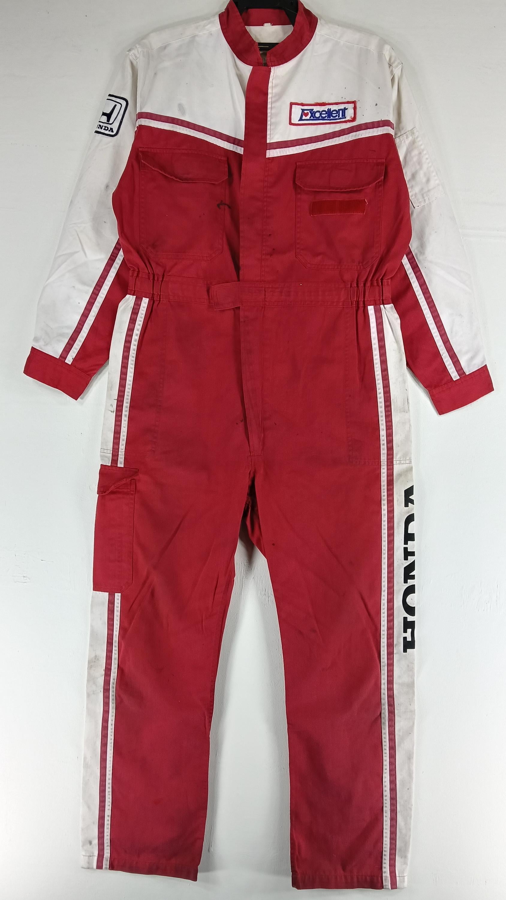 Vintage 90's Honda Red White 3large Coverall Workwear Boilersuit