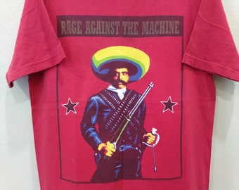 Vintage 90's Rage Against the Machine American Rock Band Red Large