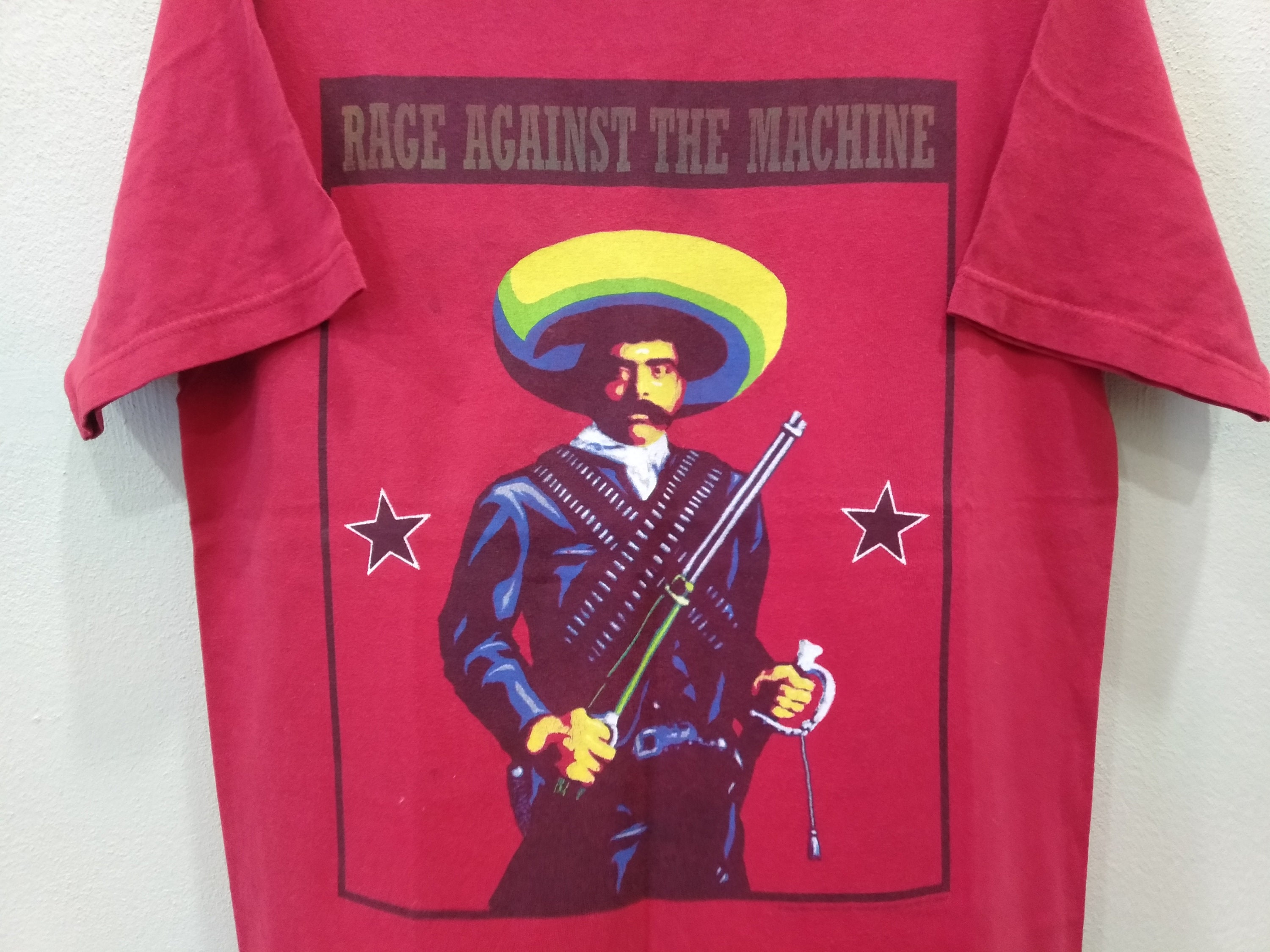 Vintage 90's Rage Against the Machine American Rock Band Red Large