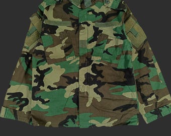 US Army 1980s Vintage Camouflage Military Jacket- Size Large - Etsy