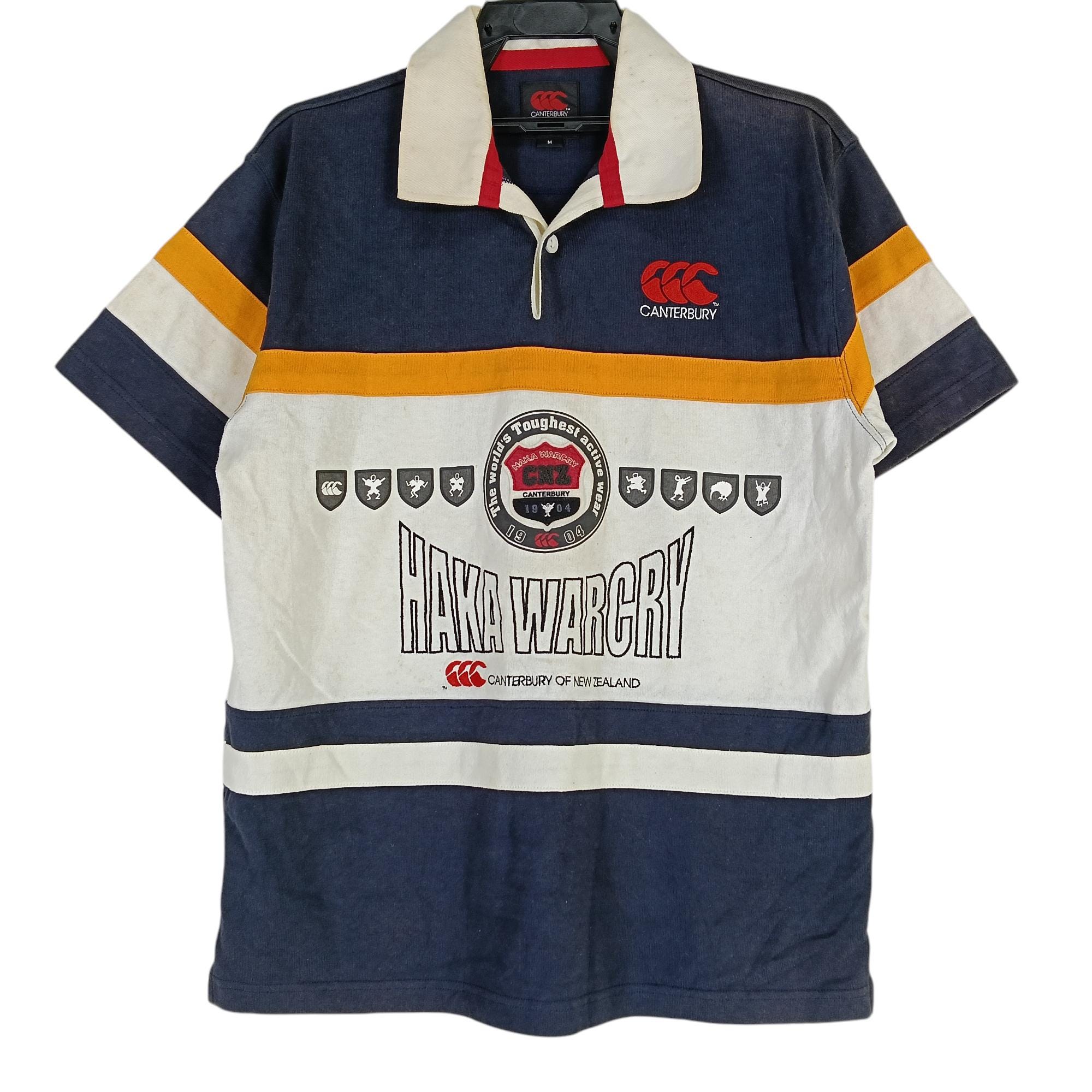 Vintage Canterbury of New Zealand Multicolor Haka Warch Polo Rugby