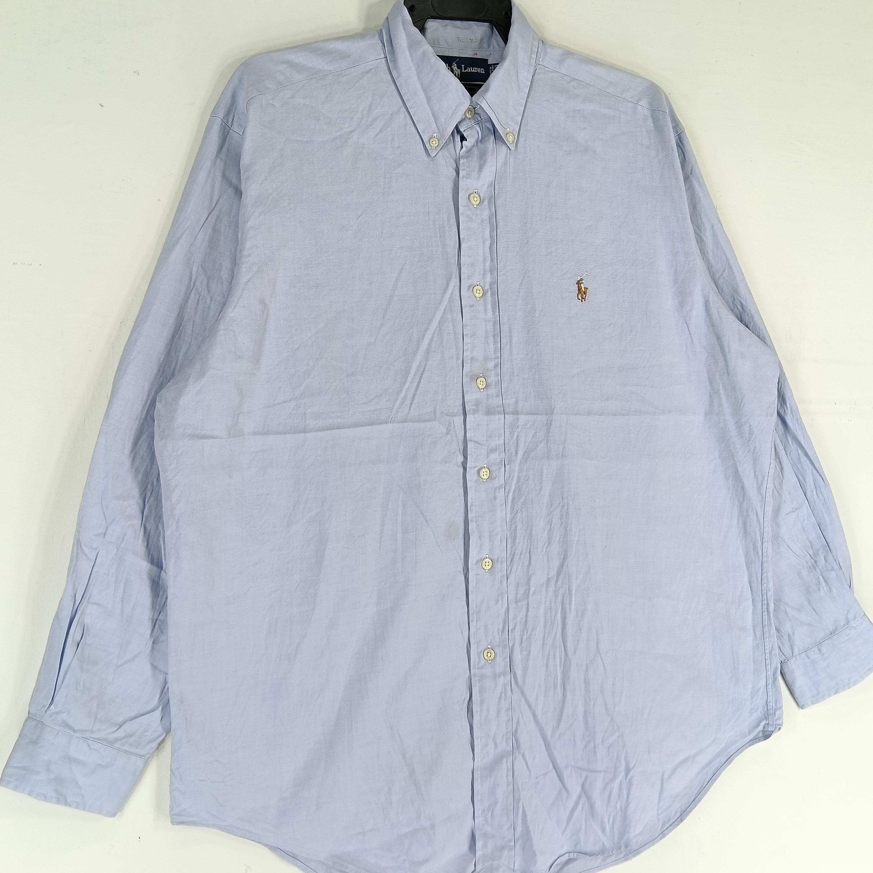 Vintage Polo Ralph Lauren Chambray Shirt Large 90s Polo Pony Blue
