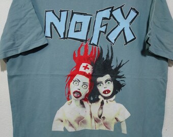 Vintage Nofx Punk Band Blue Large T Shirt Nofx American Rock Band