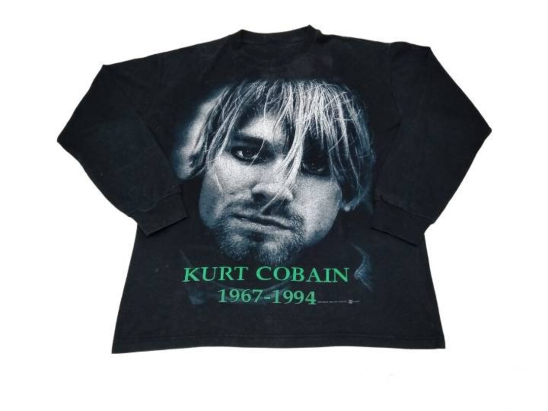 Vintage 90's Kurt Cobain Nirvana Vocalist Black Large T Shirt