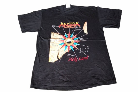 Vintage 90's Angra Brazilian Metal Band Holy Land Your Band Black