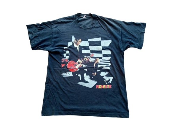 Vintage 90's Roxette Swedish Pop Rock Duo Band Black Large T Shirt