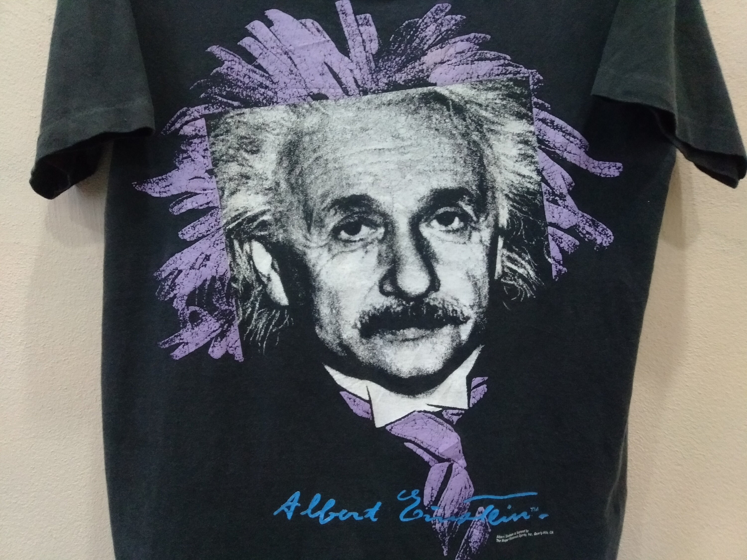 トップス 90s  Einstein Long t-shirt vintage Vintage 90's Albert Einstein Theoretical Physicist Medium Black T