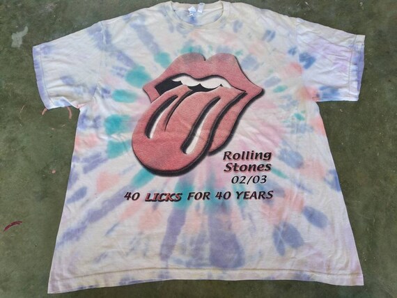 Vintage 90's the Rolling Stones English Rock Band Tye Dye Xlarge T