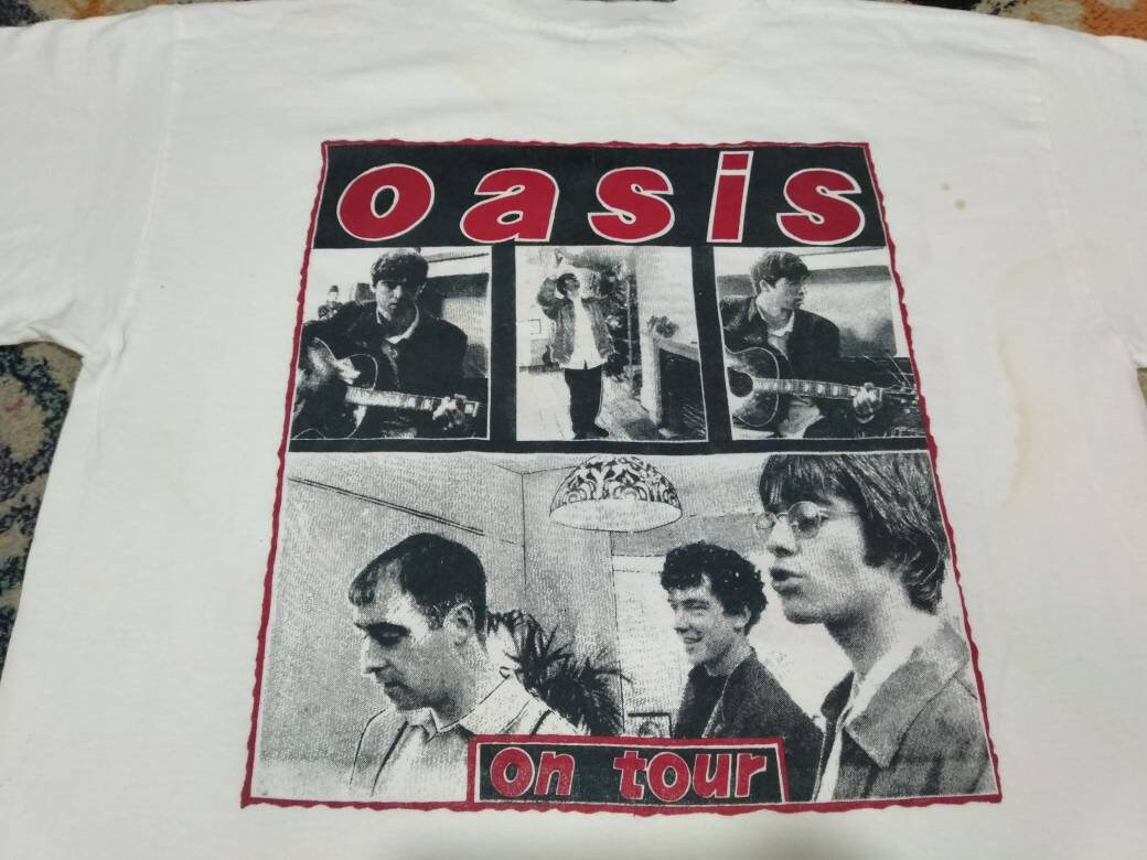 Vintage 90's Oasis English Rock Band White Xlarge T Shirt Vintage 90's Oasis English Rock Band White Xlarge T Shirt