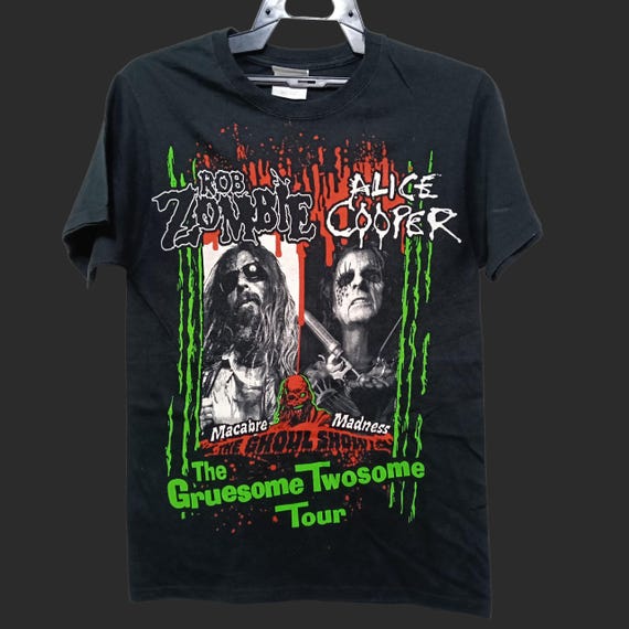 Vintage Y2K Rob Zombie Alice Cooper Singer Band Black Small T