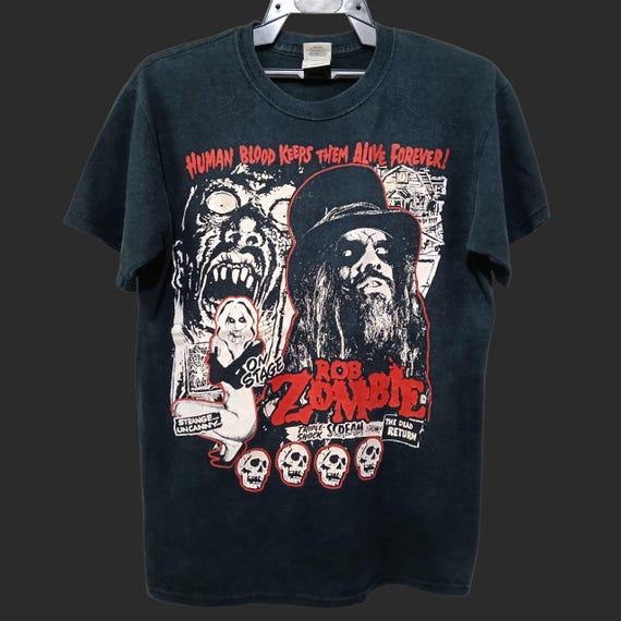 Vintage Y2K Rob Zombie American Singer Songwriter Black Medium T