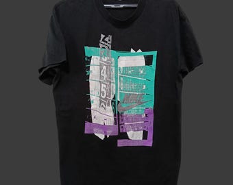 Vintage des années 90 Nike virgule noir grand t-shirt Nike Swoosh logo Sportwear t-shirts Nike Usa Sport shirt taille L