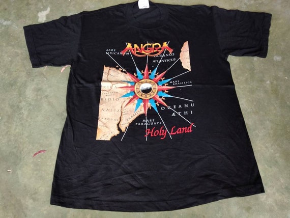 Vintage 90's Angra Brazilian Metal Band Holy Land Your Band Black