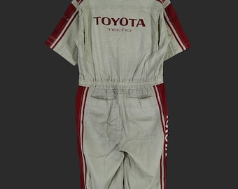 ロールスロイス備品一式 Vintage 90s Toyota Tecno Japan White Red Coveralls Large