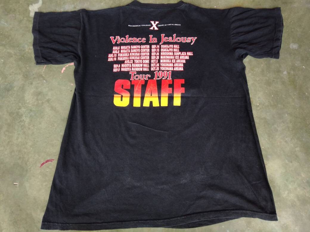 Vintage 90's X Japan Japanese Rock Band Black Large T Shirt