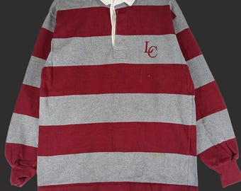 Vintage 90's Barbarian Rugby American Flag Polo Rugby Shirt Large
