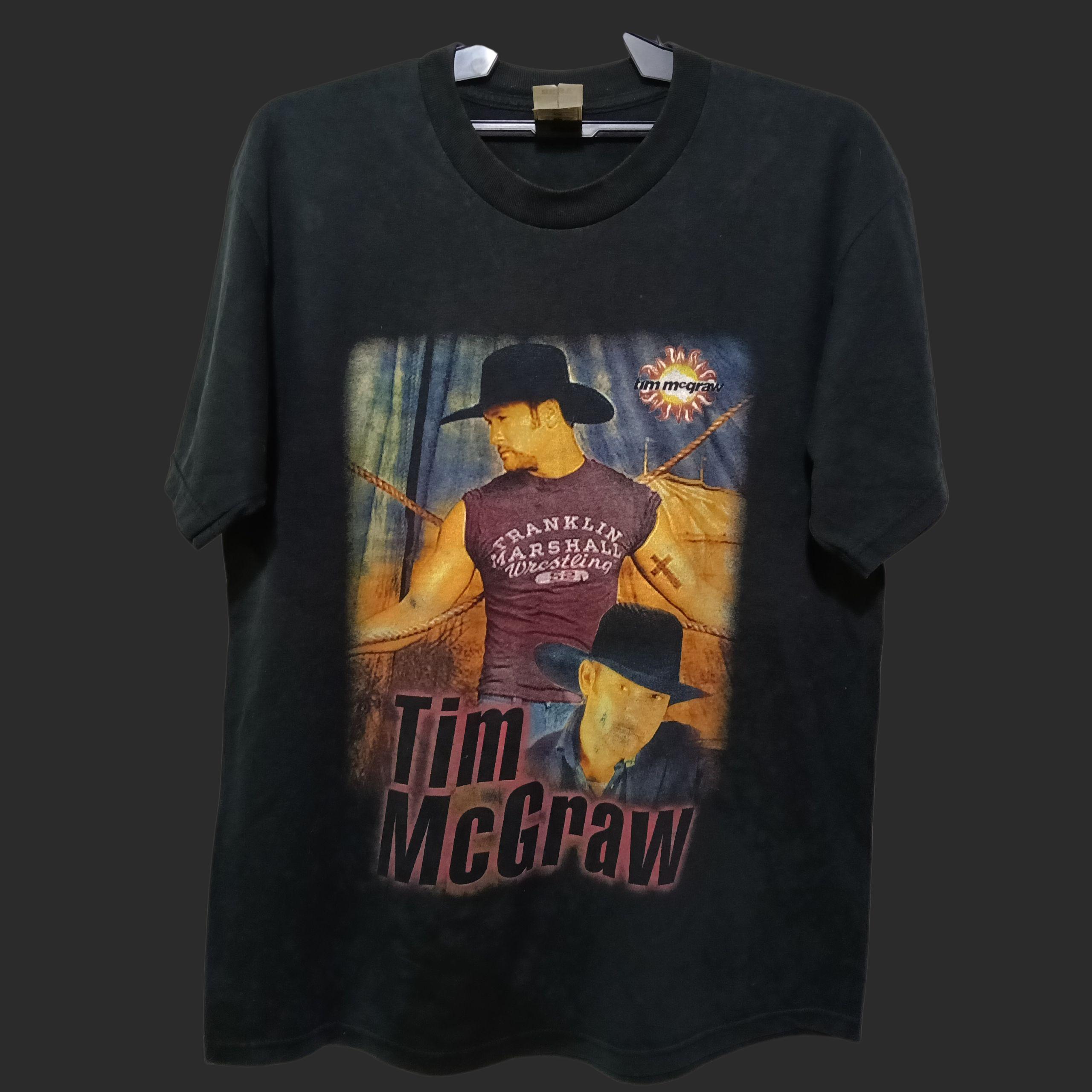Vintage Y2K Tim Mcgraw American Country Singer Black Large T Shirt