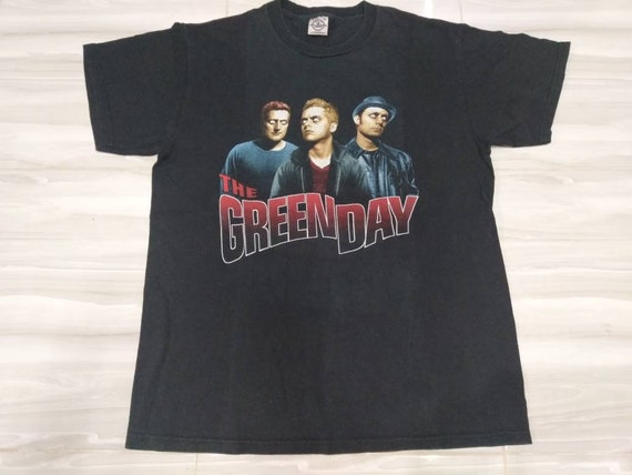 Vintage 90's Green Day Band Rock Punk Black Medium Tour T Shirt